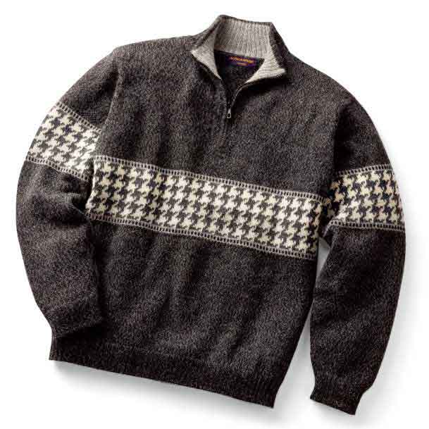アルパカ１００％千鳥柄セーターの商品画像