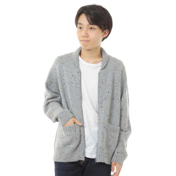アルパカ混メンズカーディガン