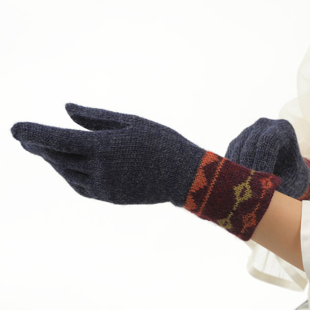 アルパカ１００％ インカ伝統柄の手袋
