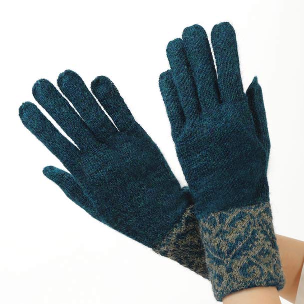 アルパカ１００％ アンデス幾何学柄の手袋の商品画像
