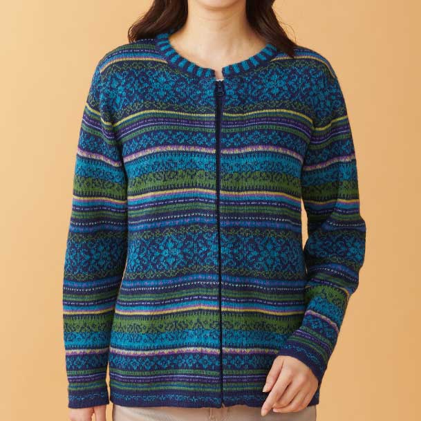 アルパカ ジップアップカーディガン