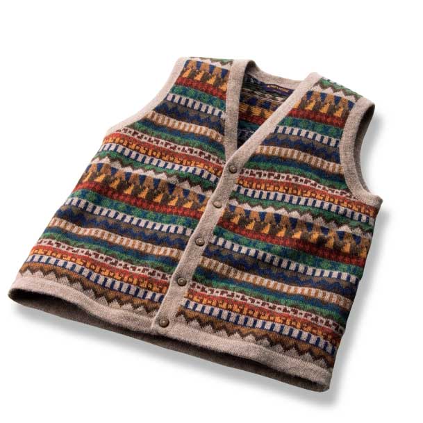 ペルー伝統編み柄アルパカベスト