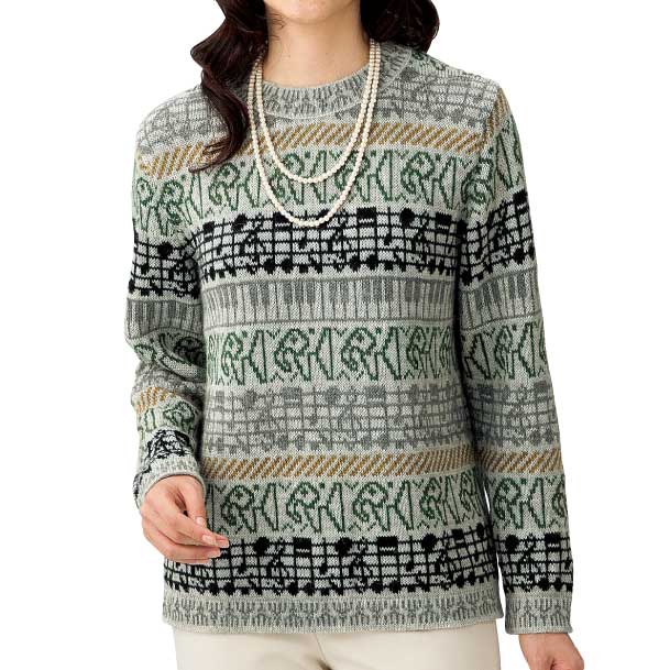 アルパカ 音符柄セーターの商品画像
